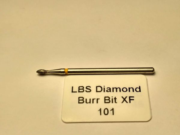 Фреза алмазна Нирка, діаметр - 1,9 мм, Н - 3,7 мм, (жовта насічка)