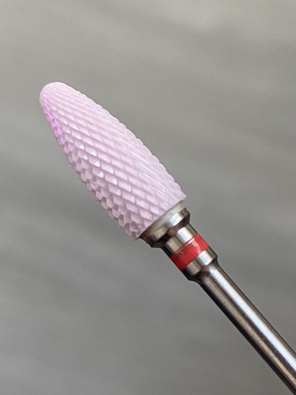 Фреза рожева керамічна Pink Flame F кукурудза (червона насічка)