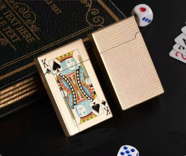 Газова запальничка "King of Spades" (Король Пік) — Золотиста
