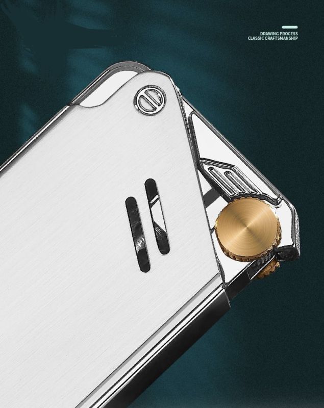 Газова турбо-запальничка FOCUS у стилі Industrial / Steampunk  хром