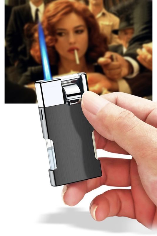 Турбо-запальничка Premium Gradient блакитно-фіолетового кольору