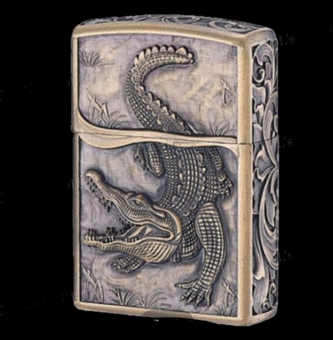 Бензинова запальничка Zorro «Crocodile Antique Copper» Антична мідь