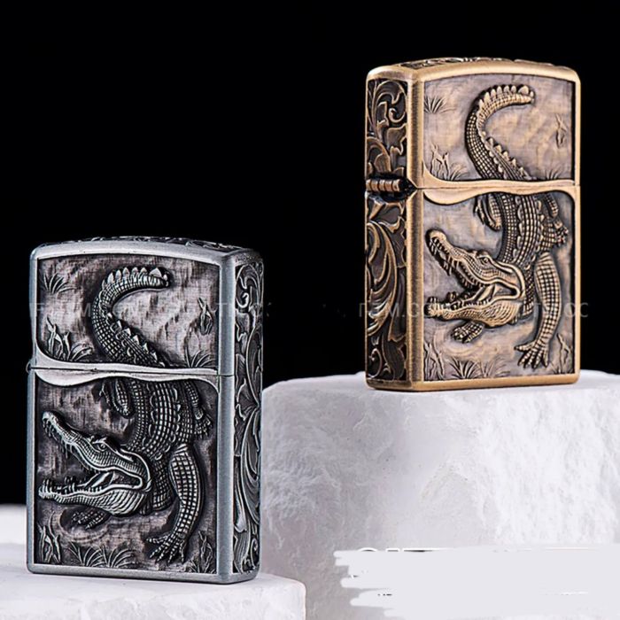 Бензинова запальничка Zorro «Crocodile Antique Copper» Антична мідь