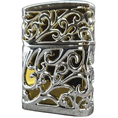 Бензинова запальничка Zorro «Ajour" Silver & Gold (Ажурне срібло та золото)