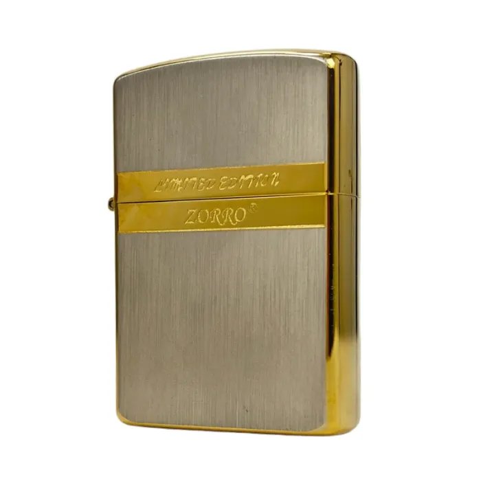 Бензинова запальничка Zorro Ultimate Justice Limited Edition, Brushed Gold/Silver