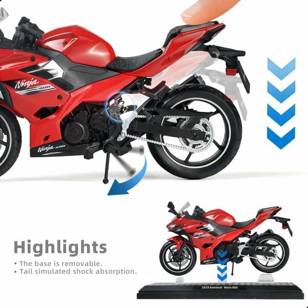 Колекційна модель мотоцикла CCA 1:12 Kawasaki Ninja 400 (Red) Червоний