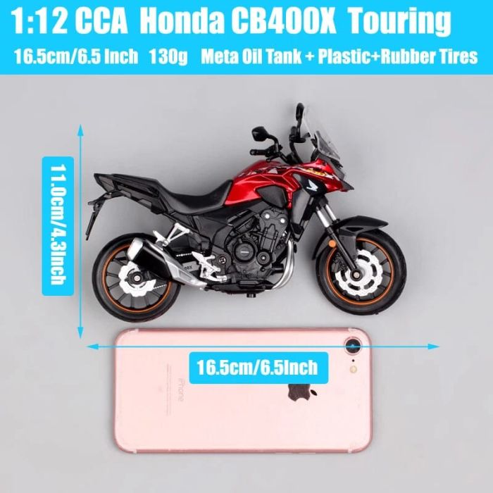 Колекційна масштабна модель мотоцикла Honda CB400X Touring (1:12) — Червоний
