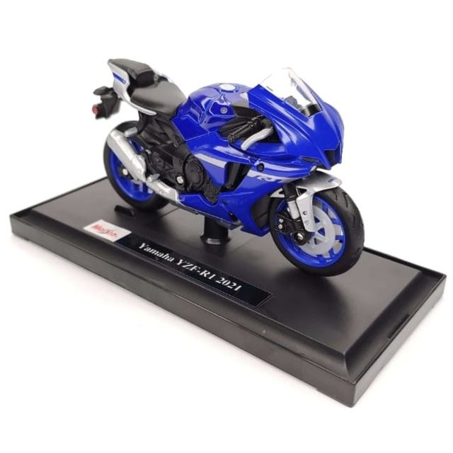 Колекційна модель мотоцикла Yamaha YZF-R1 (2021) — Масштаб 1:18 (Maisto) синя