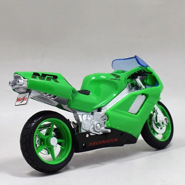 Колекційна модель мотоцикла Honda NR (Scale 1:18) від Maisto неоново зелений
