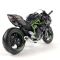 Колекційна модель мотоцикла Kawasaki Ninja H2R — Масштаб 1:18 (Maisto) "Mirror Coated Black" з контрастною яскраво-зеленою рамою (Trellis frame)