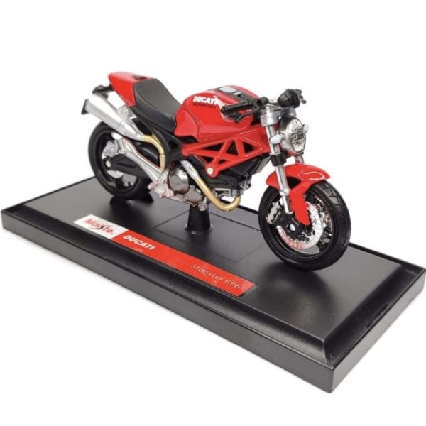 Колекційна модель мотоцикла Maisto Ducati Monster 696 (Масштаб 1:18) яскраво-червоний