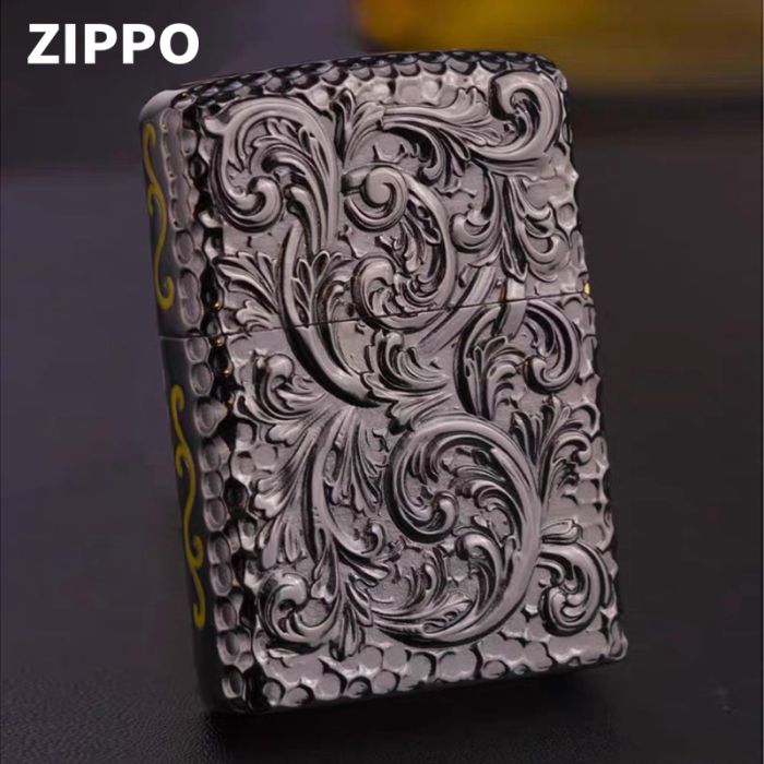 Бензинова запальничка Zippo Armor Custom "Golden Cross" (Золотий Хрест) з глибоким гравіюванням у подарунковій коробці