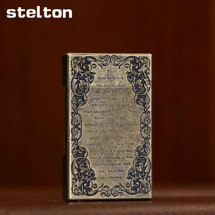  Колекційна газова запальничка Stelton "Holy Bible" (Antique Brass) Біблія