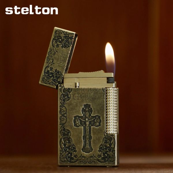  Колекційна газова запальничка Stelton "Holy Bible" (Antique Brass) Біблія
