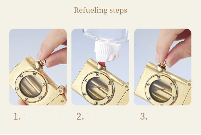 Бензинова запальничка Bless Rro з Прозорим паливним вікном (Срібляста)