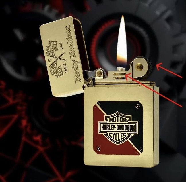Елітна бензинова запальничка KOJI Серія French1918 «Harley-Davidson» (Колекційна серія, Латунь/Мідь)