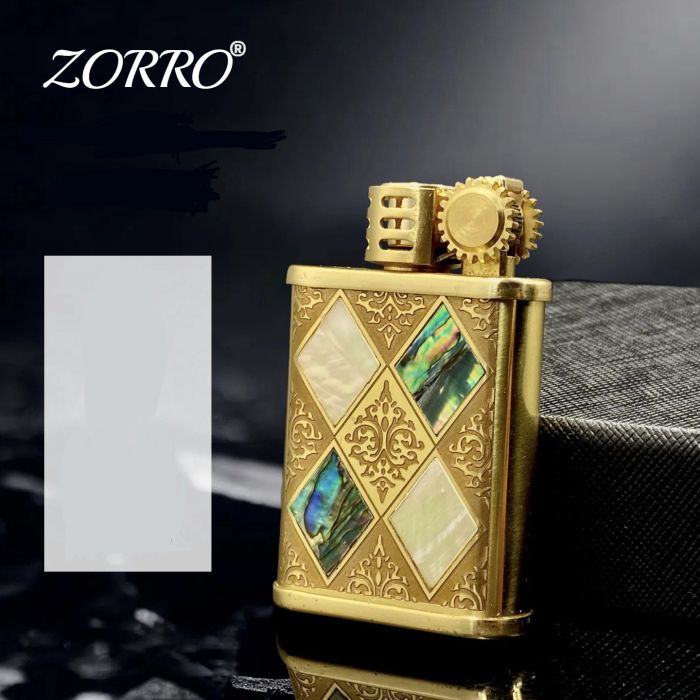 Бензинова запальничка Zorro Ultimate Justice 587 Brass зі вставками-хамелеон