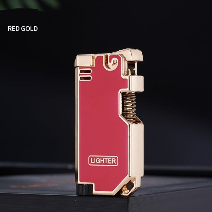 Газова запальничка з класичним полум'ям у стилі ретро Red Gold (червоний із золотом)