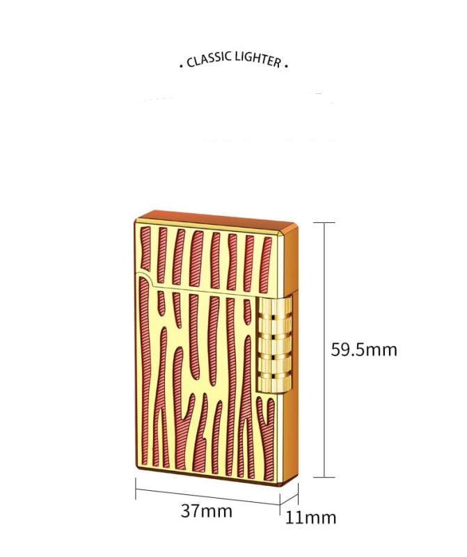 Елегантна газова запальничка Classic Lighter з фірмовим кліком (Red/Gold)