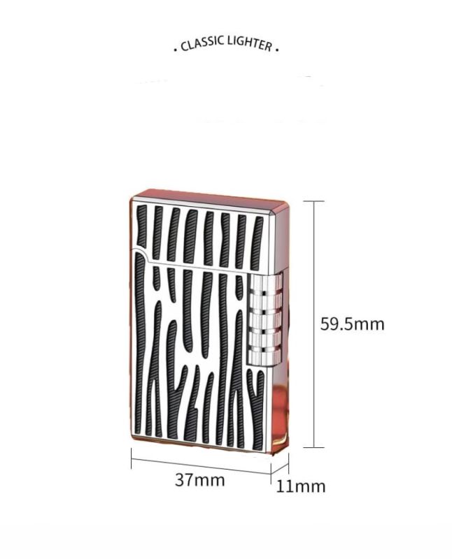 Елегантна газова запальничка Classic Lighter з фірмовим кліком (Black/Silver)