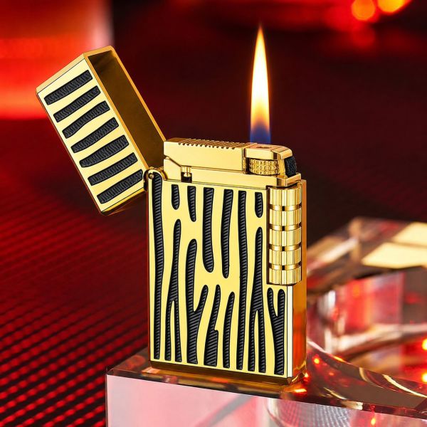 Елегантна газова запальничка Classic Lighter з фірмовим кліком (Black/Gold)