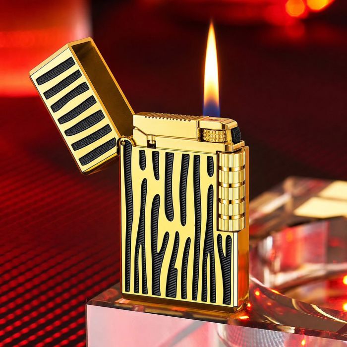 Елегантна газова запальничка Classic Lighter з фірмовим кліком (Black/Gold)