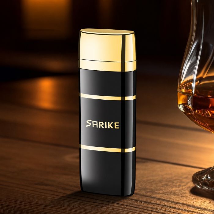 Елегантна газова кремнієва запальничка Sarike (Black&Gold)