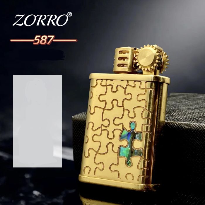 Бензинова запальничка ZORRO 587 Brass "Пазл"