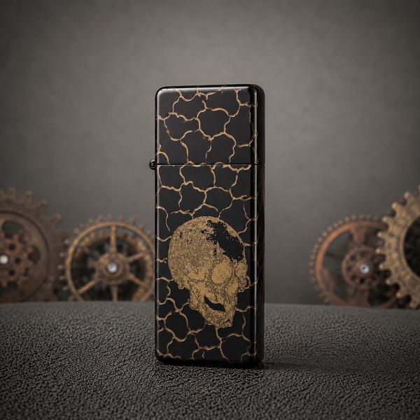 Бензинова запальничка ZORRO Slim «Череп» (у подарунковій упаковці)