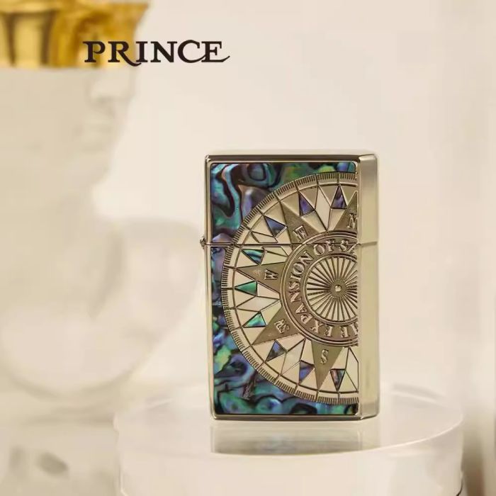 Бензинова запальничка Prince: Серія "Морська Експансія" (Abalone Shell Edition)