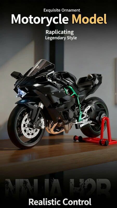 Масштабована інтерактивна модель Kawasaki Ninja H2R Spray Version (Масштаб 1:9)