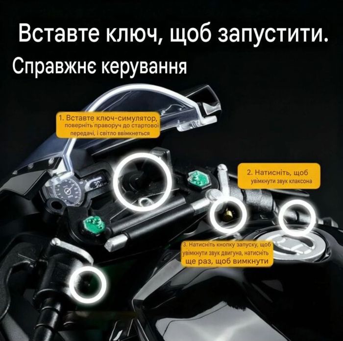 Масштабована інтерактивна модель Kawasaki Ninja H2R Spray Version (Масштаб 1:9)