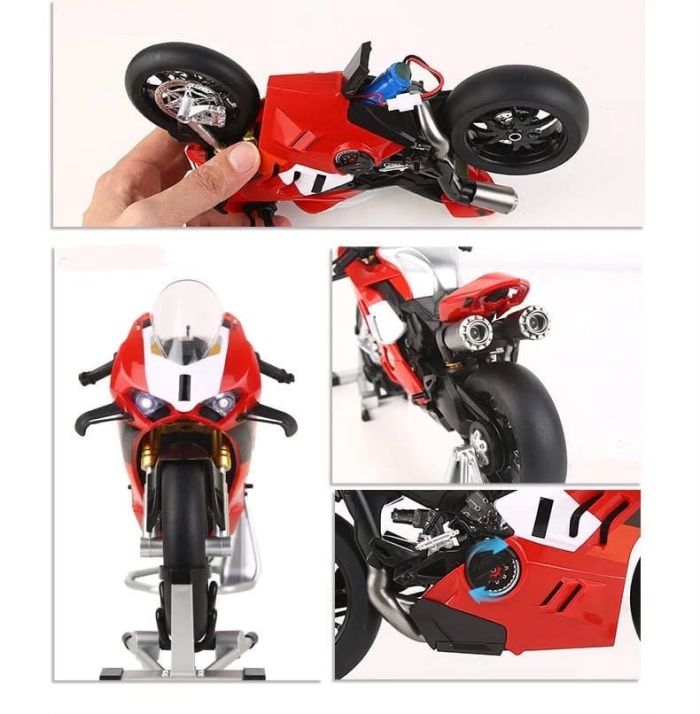 Колекційна металева модель мотоцикла Ducati V4R (Масш 1:9) Зі звуковими, світловими ефектами, імітацією вихлопу (диму)