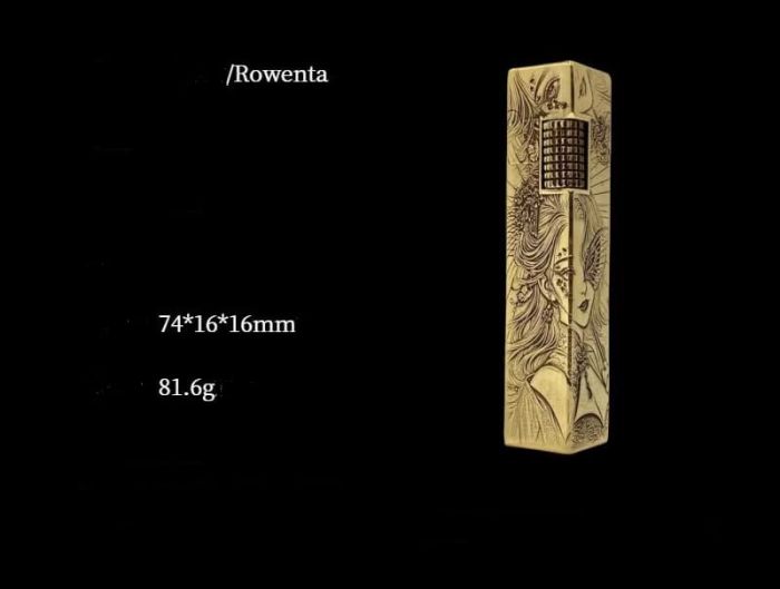 Бензинова запальничка Rowenta з латуні з художнім гравіюванням у стилі фентезі / аніме із зображенням дівчини з метеликом