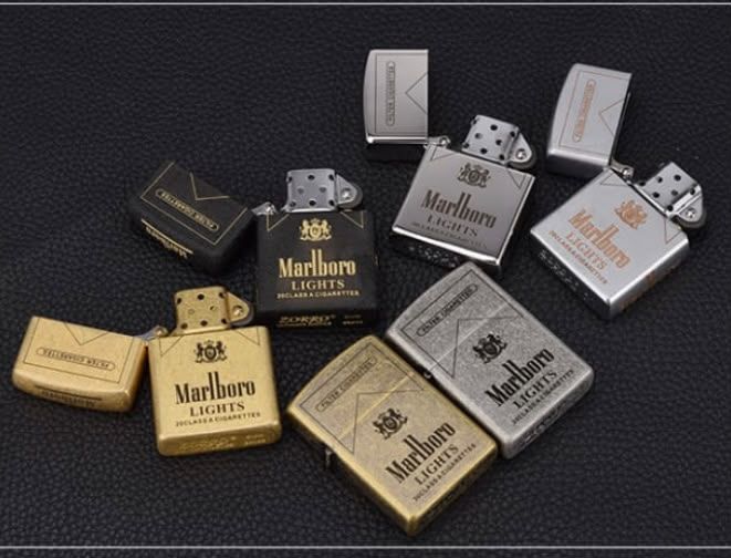 Бензинова запальничка Zorro «Marlboro Lights» (Золотиста / Антична латунь)