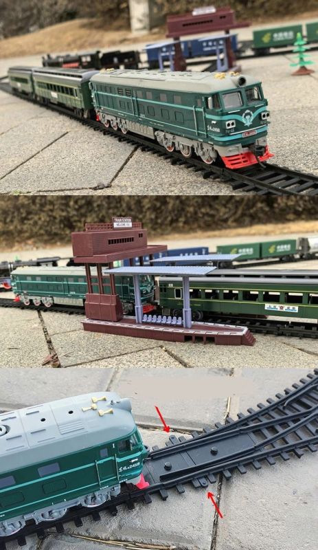 Дитяча залізниця FENFA «Пасажирський експрес DongFeng 4B» (7.5 м траси, світло, звук, 3 акумулятори та зарядний пристрій)