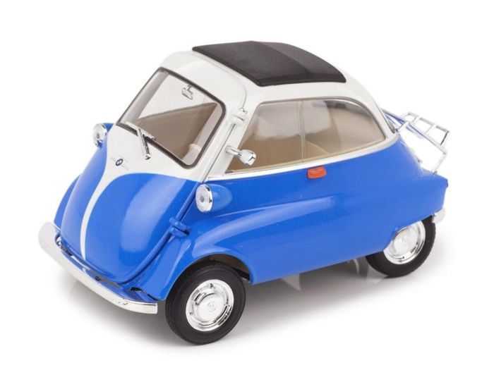 Колекційна модель BMW Isetta Welly 1:18 (синьо-біла) — Легендарний «Bubble Car» 1950-х років у вашій колекції