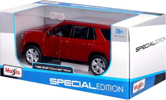 Колекційна автомодель 2021 Chevrolet Tahoe RST (Maisto, масштаб 1:26) — червоний металік