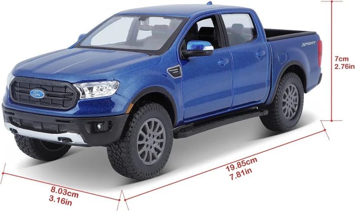 Колекційна модель авто 2019 Ford Ranger  від Maisto ,масш.1:27 (синій металік)
