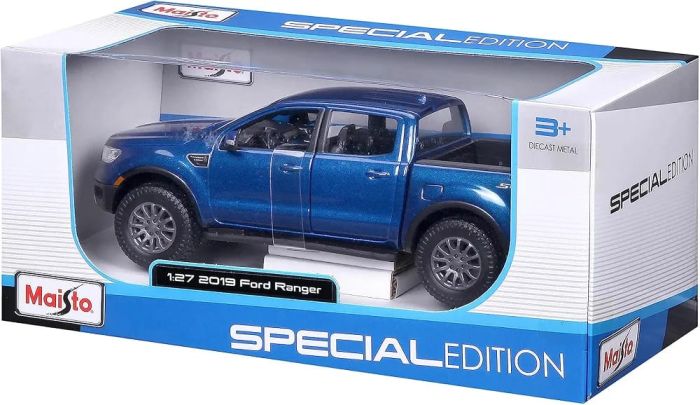 Колекційна модель авто 2019 Ford Ranger  від Maisto ,масш.1:27 (синій металік)