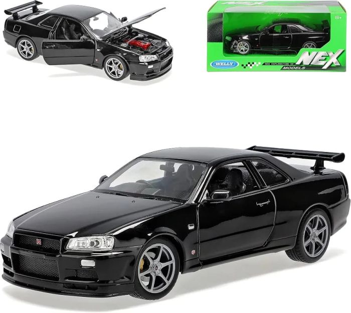 Колекційна масштабна модель Nissan Skyline GT-R (R34) — 1:24, Welly (NEX Models)