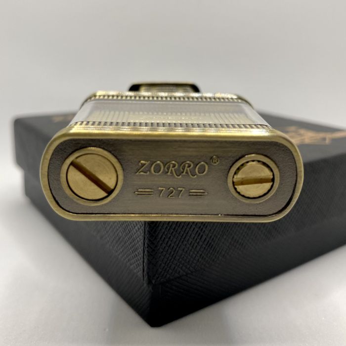 Бензинова Запальничка ZORRO Антична Бронза з прозорою вставкою